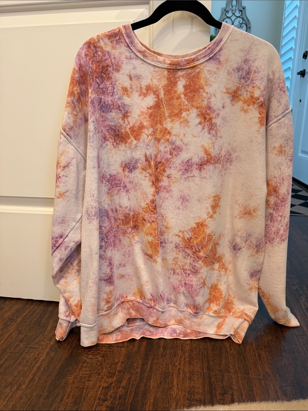 Urban Outfitters Orange and Purple Tie-Dye Crewneck Sweatshirt